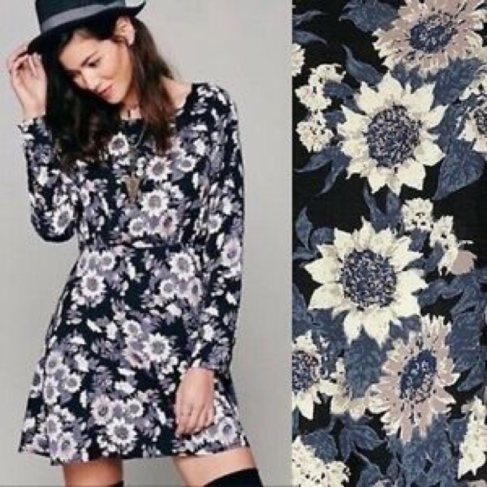 Free people long sleeve floral dress